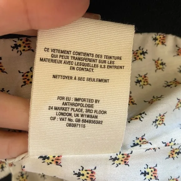 Anthropologie Cartonnier Fitted Black Blazer