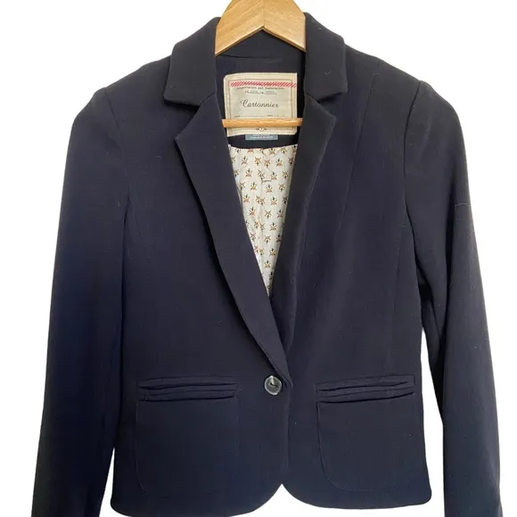 Anthropologie Cartonnier Fitted Black Blazer