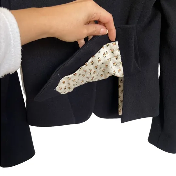 Anthropologie Cartonnier Fitted Black Blazer