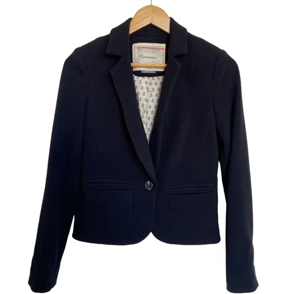 Anthropologie Cartonnier Fitted Black Blazer
