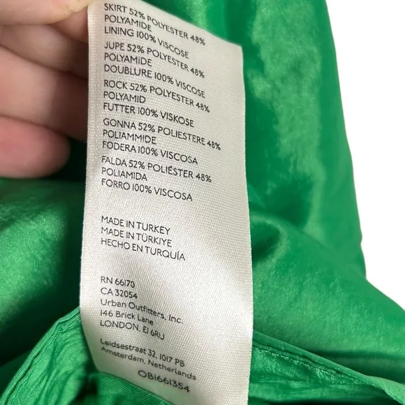 Anthropologie NEW! Maeve Asymmetrical Sateen Skirt $148 SIZE 10 Kelly Green