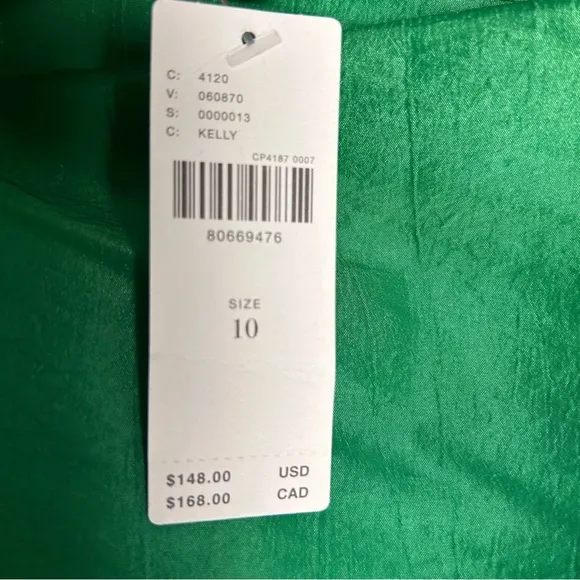 Anthropologie NEW! Maeve Asymmetrical Sateen Skirt $148 SIZE 10 Kelly Green