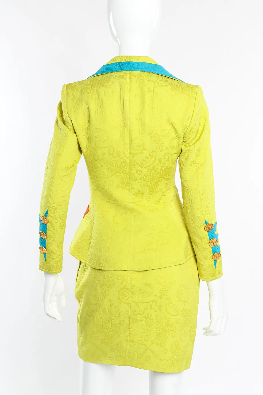 Appliqué Peplum Jacket & Skirt Set