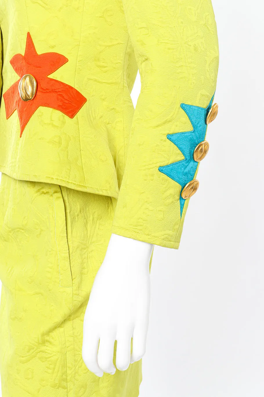 Appliqué Peplum Jacket & Skirt Set