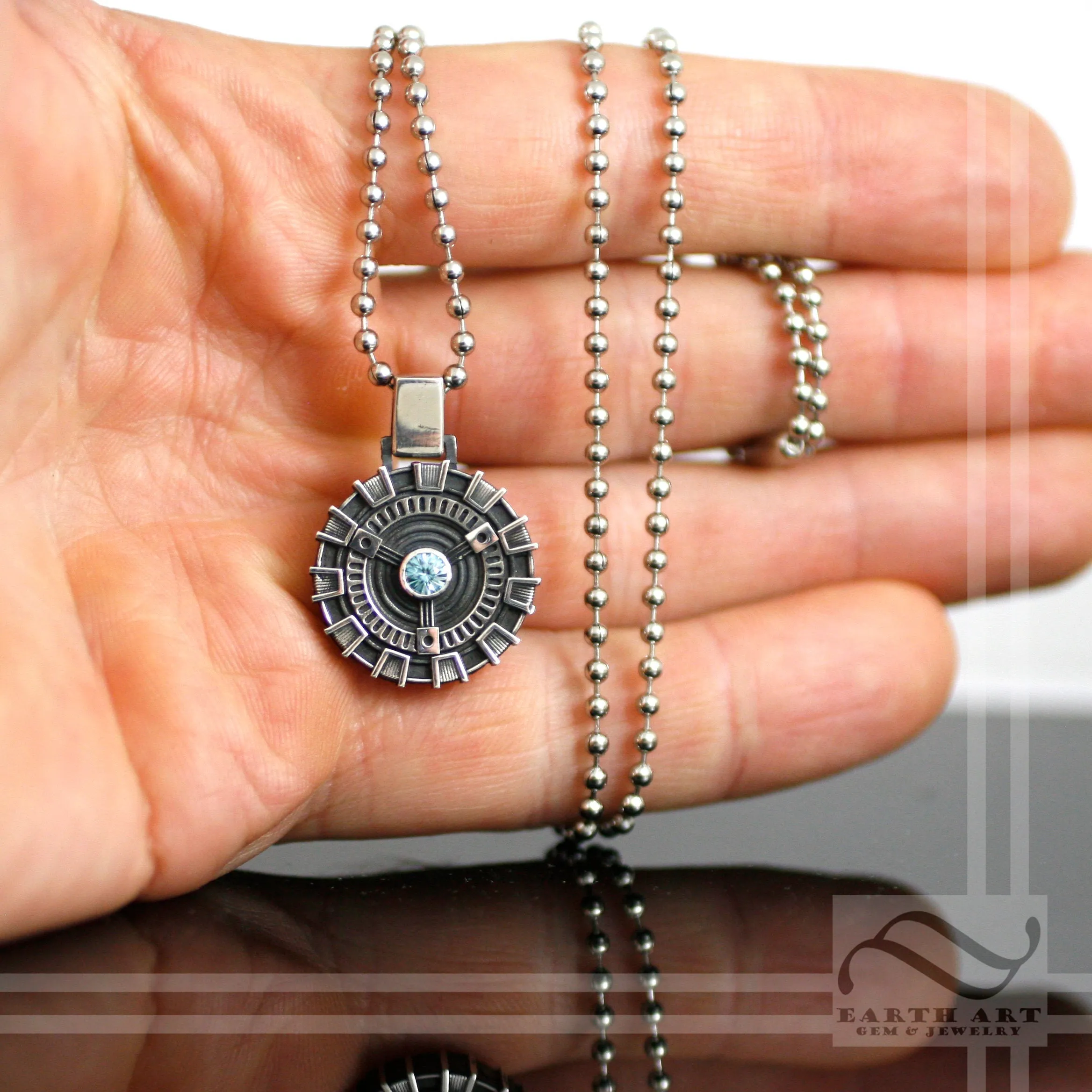 Arc Reactor Pendant - Double sided - Sterling Silver