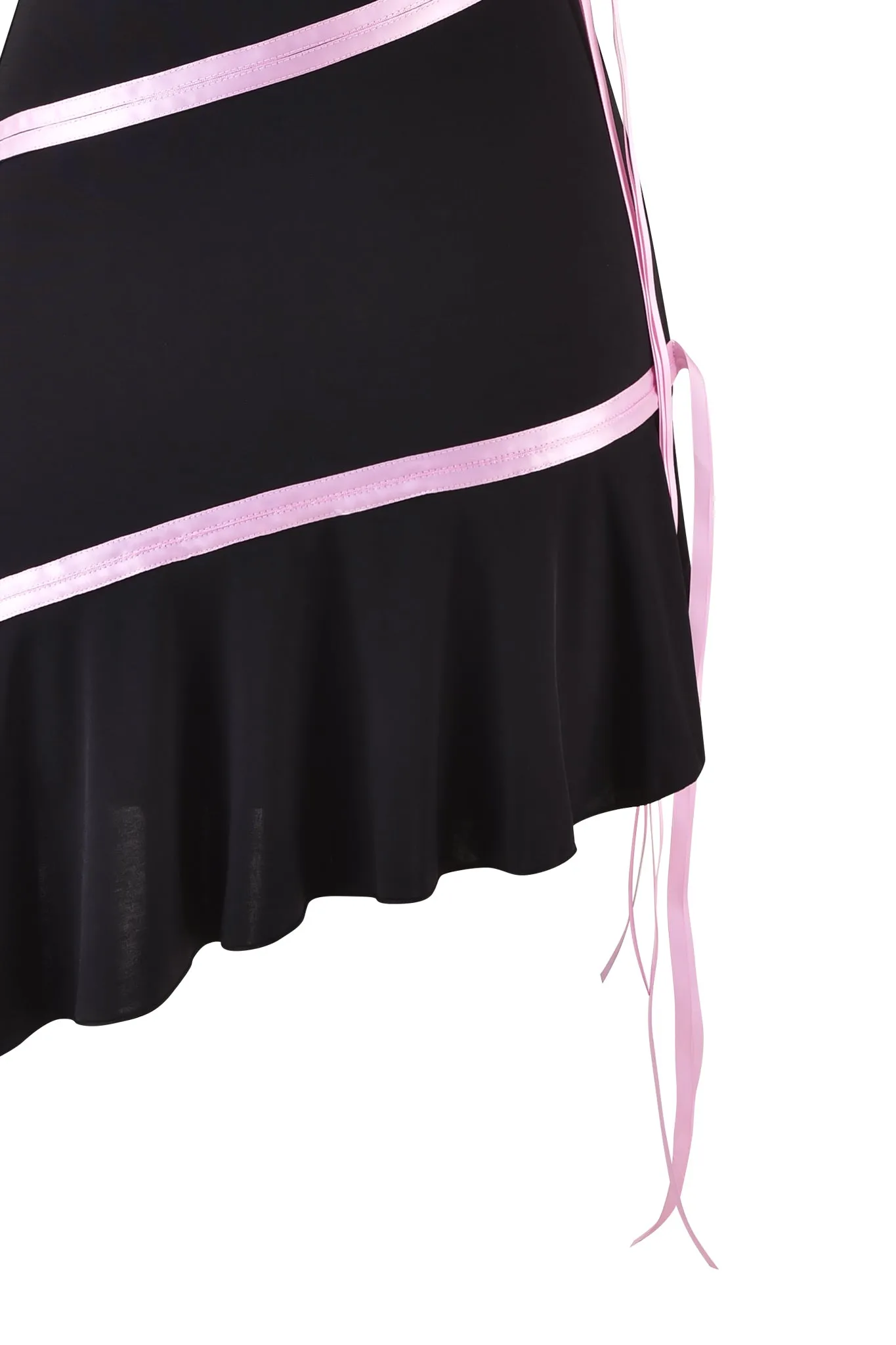 ARLY MINI DRESS - BLACK : PASTEL PINK