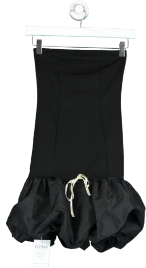 ASOS Design Black Strapless Peplum Hem Mini Dress UK XS