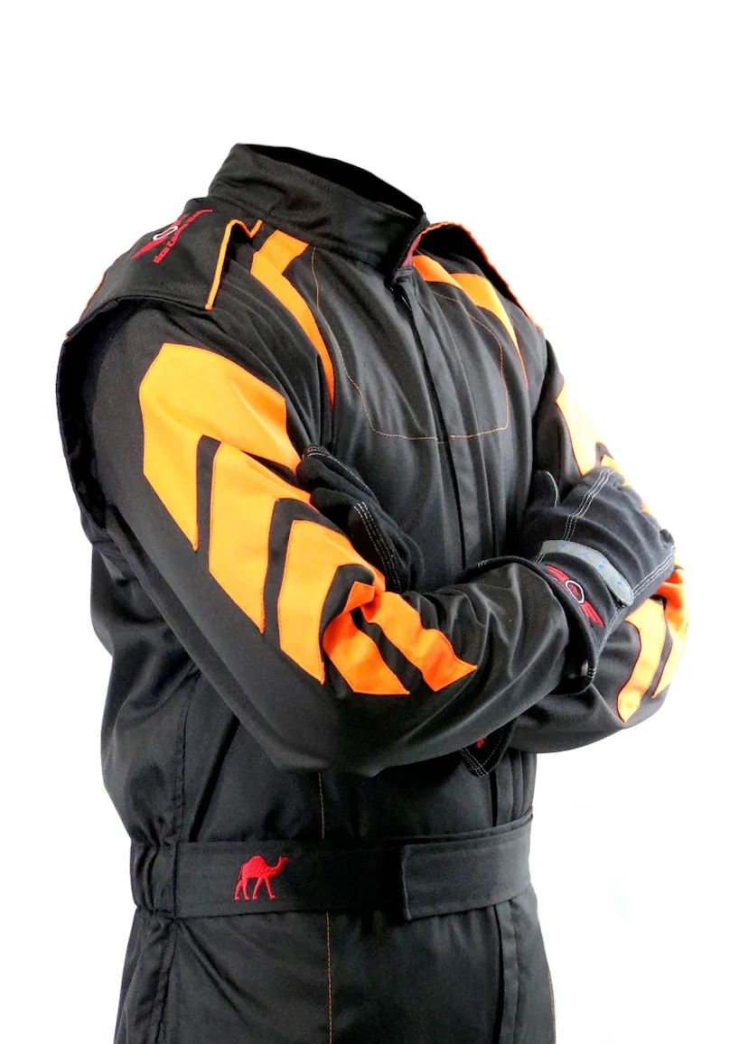 Aurora 2.0 Single Layer SFI 3.2A/1 Rated Fire Suit Black/Neon Orange