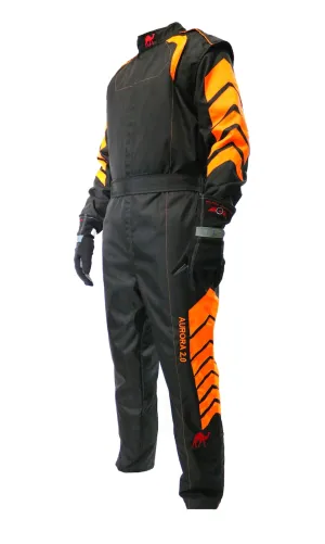 Aurora 2.0 Single Layer SFI 3.2A/1 Rated Fire Suit Black/Neon Orange
