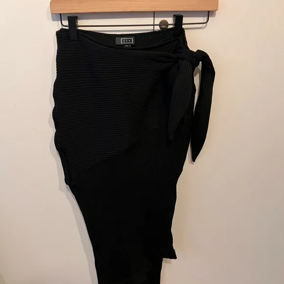 AYR tan lines bodycon wrap midi skirt