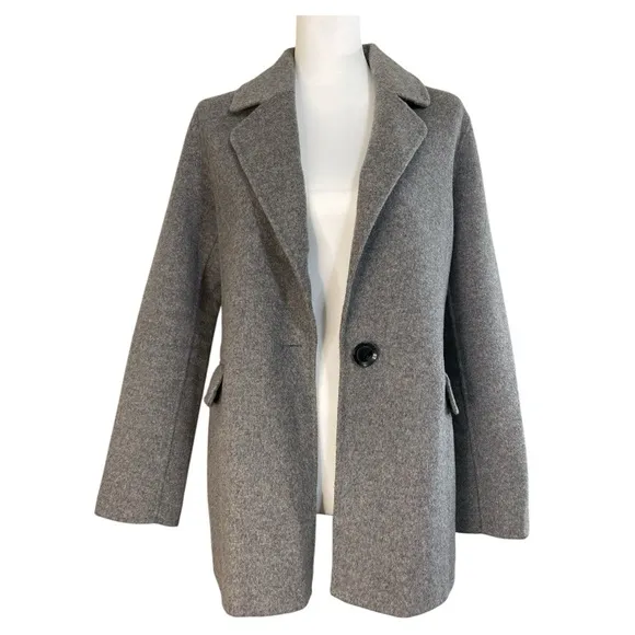 Badgley Mischka Wool Blend Blazer/Jacket Medium Gray Size S