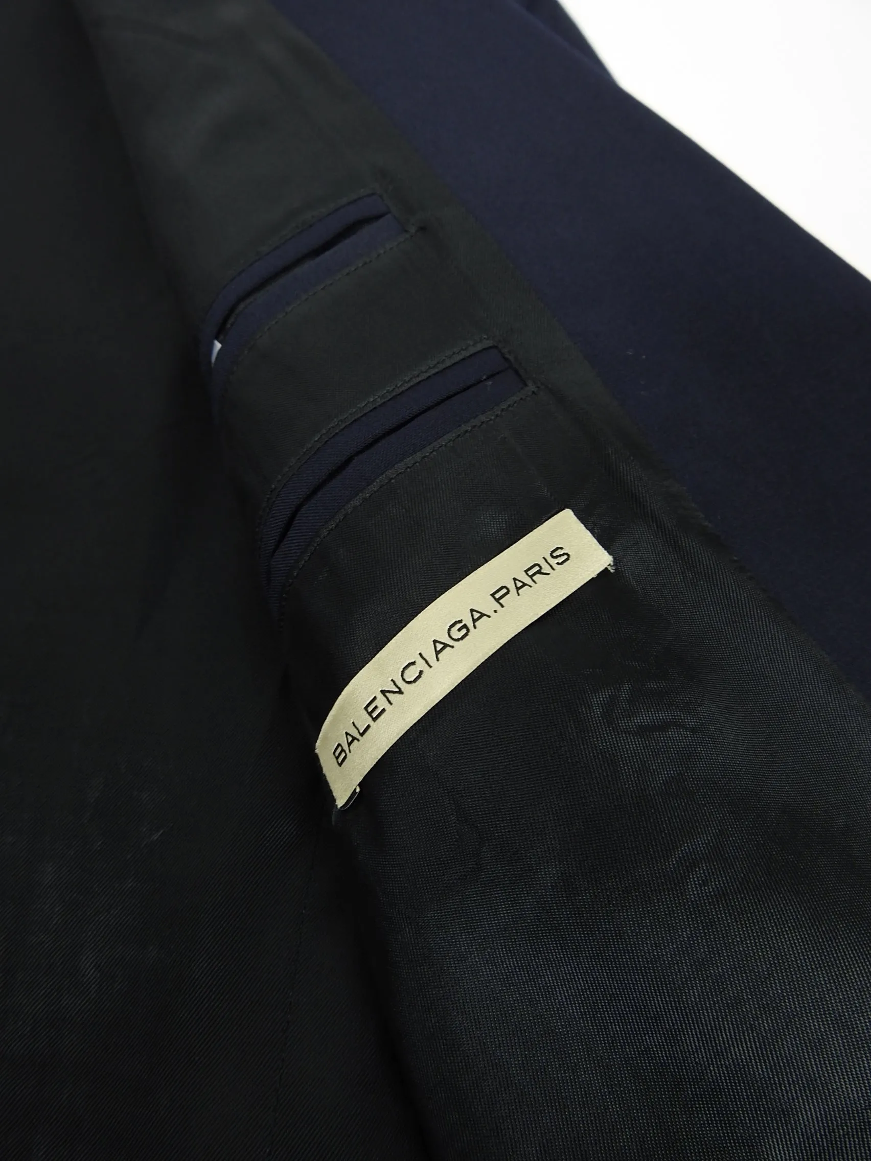 Balenciaga 2004 Navy Wool Blazer Size 48