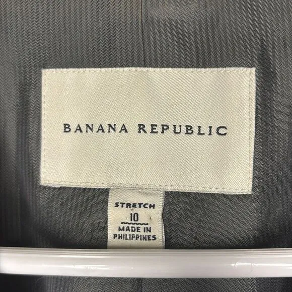 Banana Republic Black Stretch Wool Blend Blazer Size 10