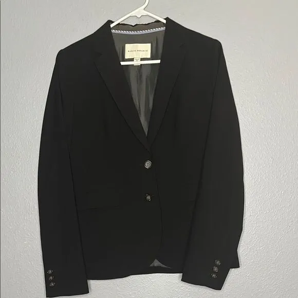 Banana Republic Black Stretch Wool Blend Blazer Size 10