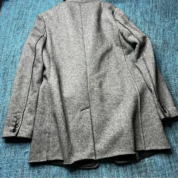 Banana Republic Knit DB Blazer Wool Blend in Heathered Grey