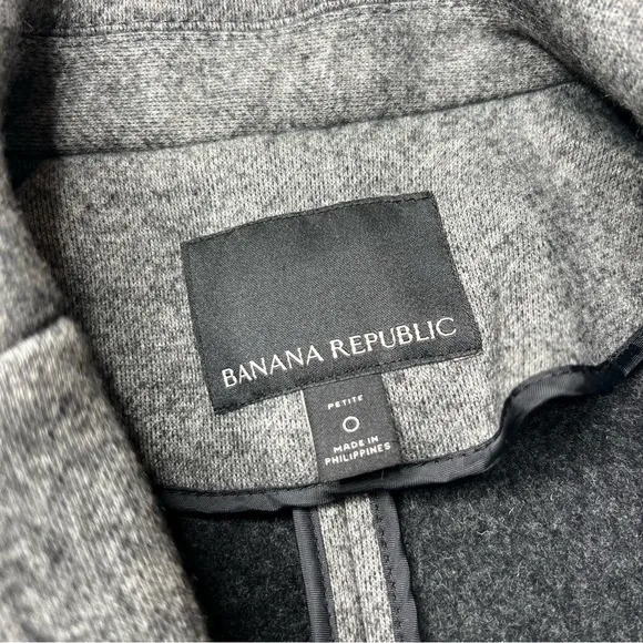 Banana Republic Knit DB Blazer Wool Blend in Heathered Grey