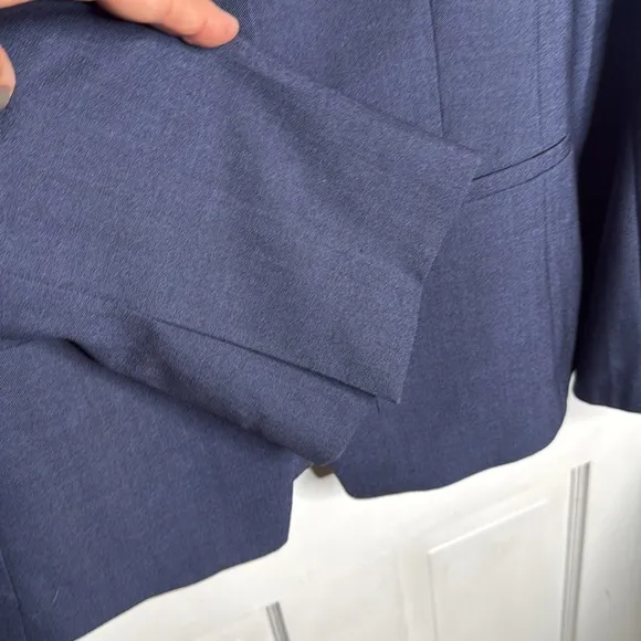 Banana Republic Long and Lean Inverted Collar Navy Blazer Jacket W-993 Sz 8