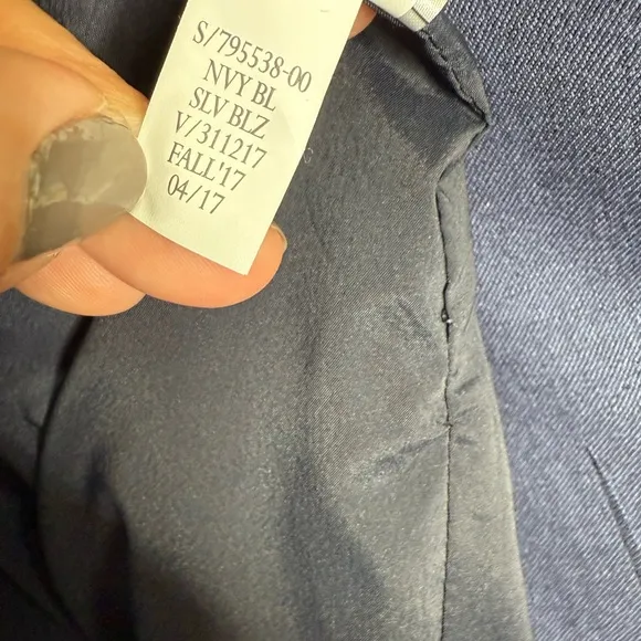 Banana Republic Long and Lean Inverted Collar Navy Blazer Jacket W-993 Sz 8