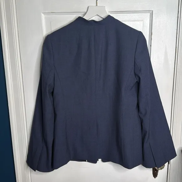 Banana Republic Long and Lean Inverted Collar Navy Blazer Jacket W-993 Sz 8