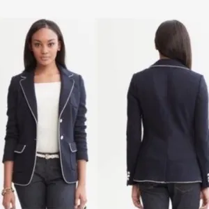 Banana Republic Nautical Wool Blazer Button