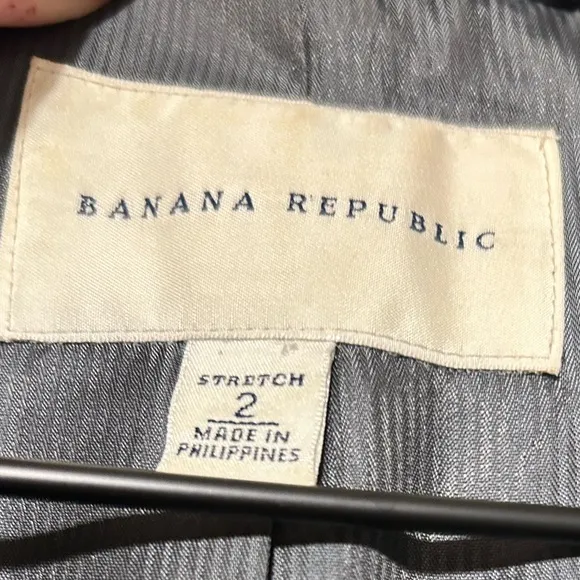 Banana Republic Stretch Wool Blend Blazer Black Size 2