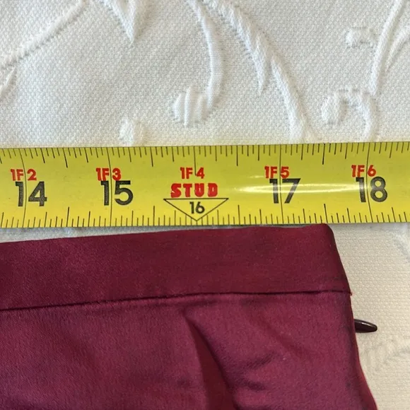 Banana Republic x Olivia Palermo Burgundy Satin Bias Cut Asymmetrical Skirt