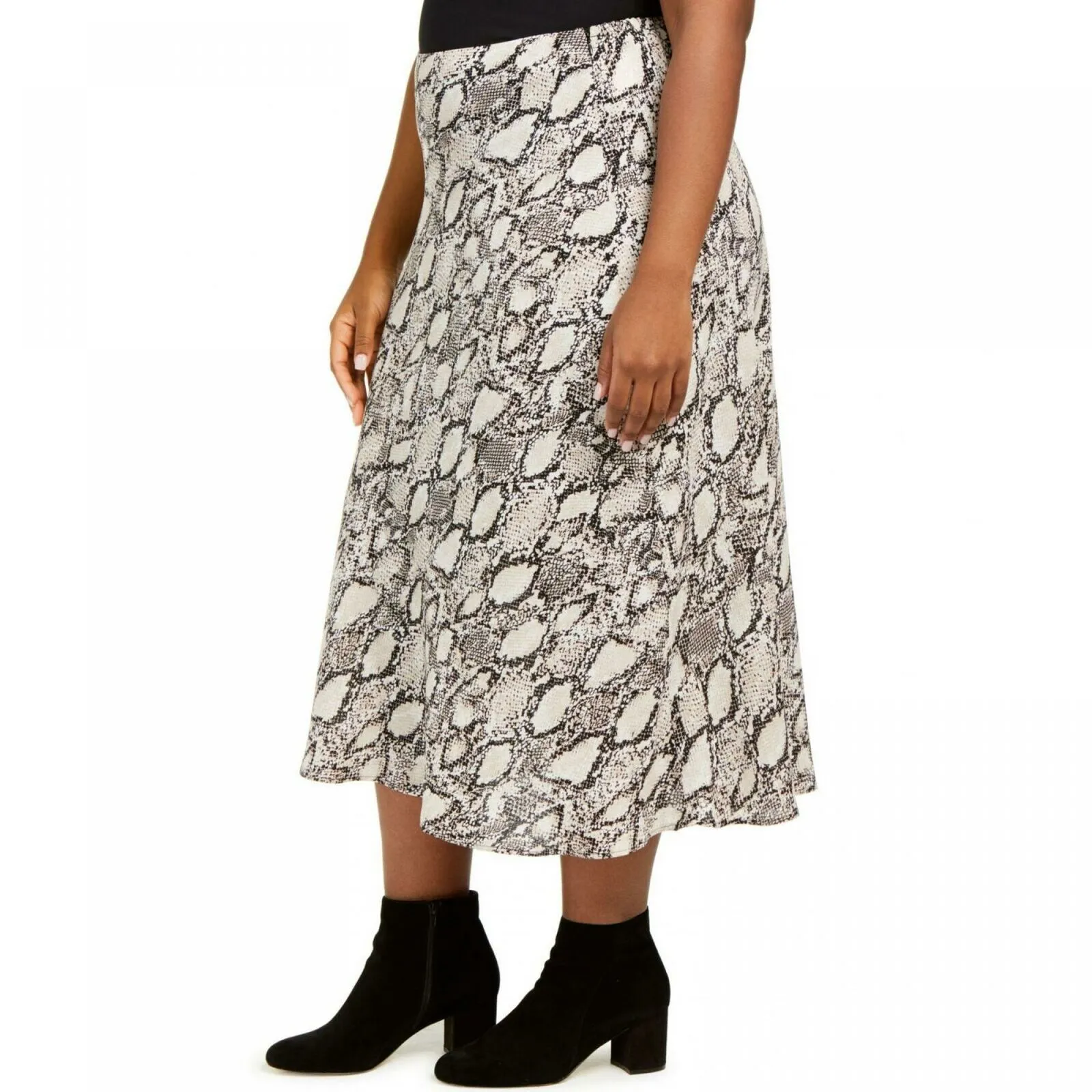 Bar III Women's Plus Size Snake Print Midi Skirt