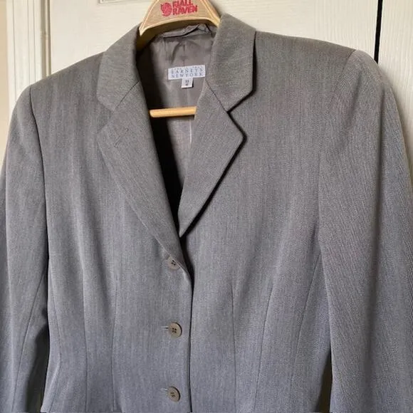 Barney's Long Blazer Wool/Cashmere Lined Gray Made in Italy Women's 44 (US 10)