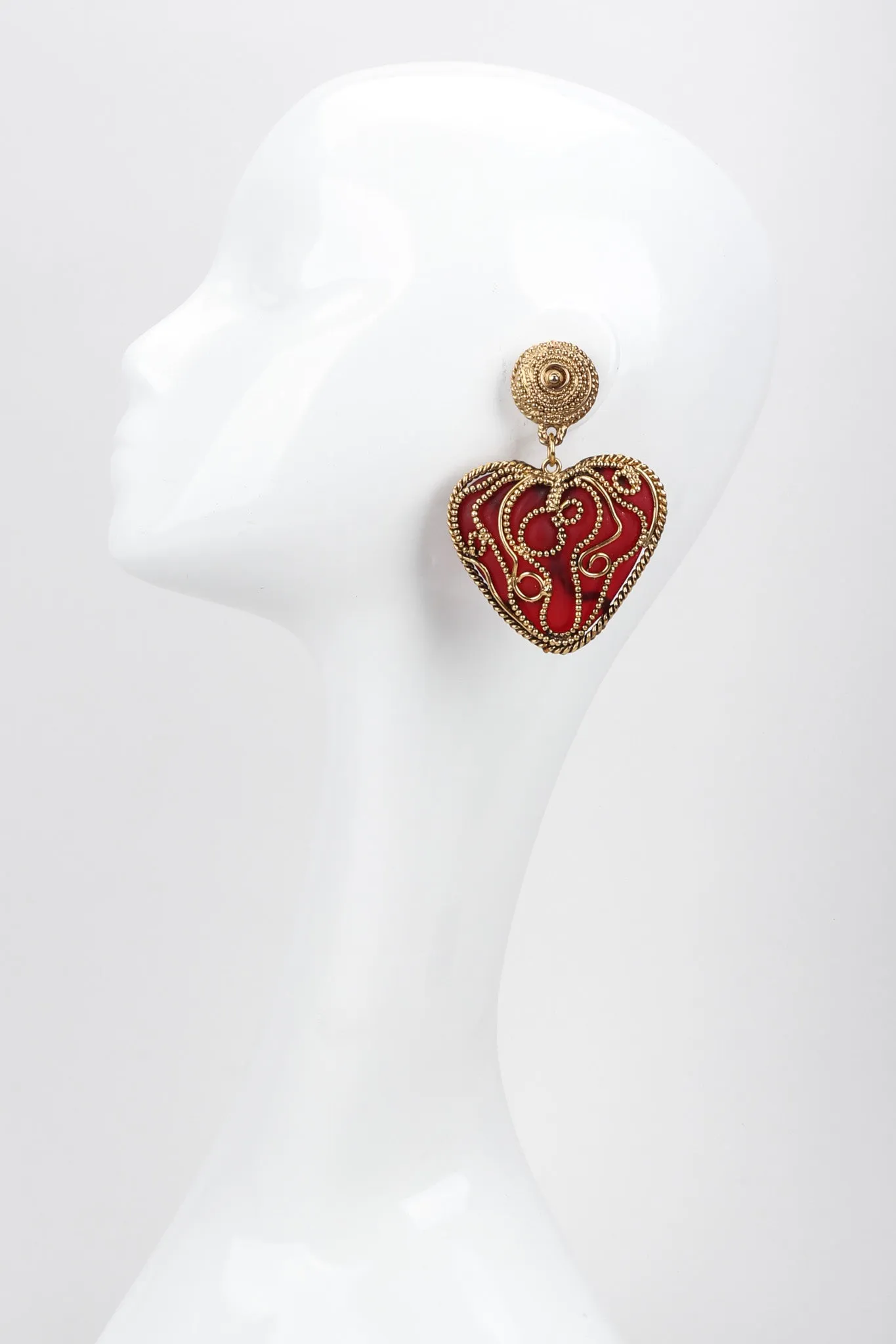 Baroque Heart Drop Earrings