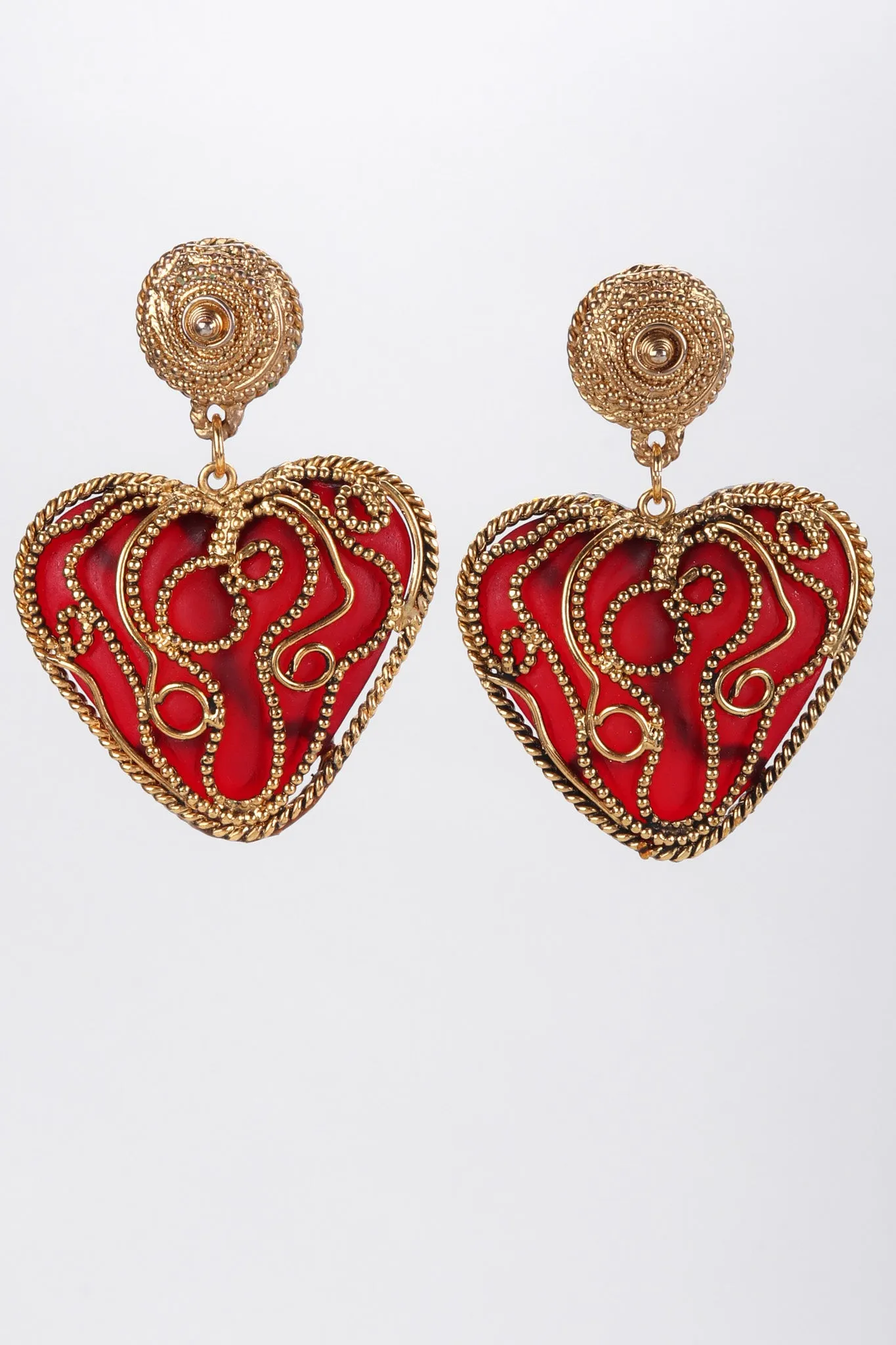 Baroque Heart Drop Earrings