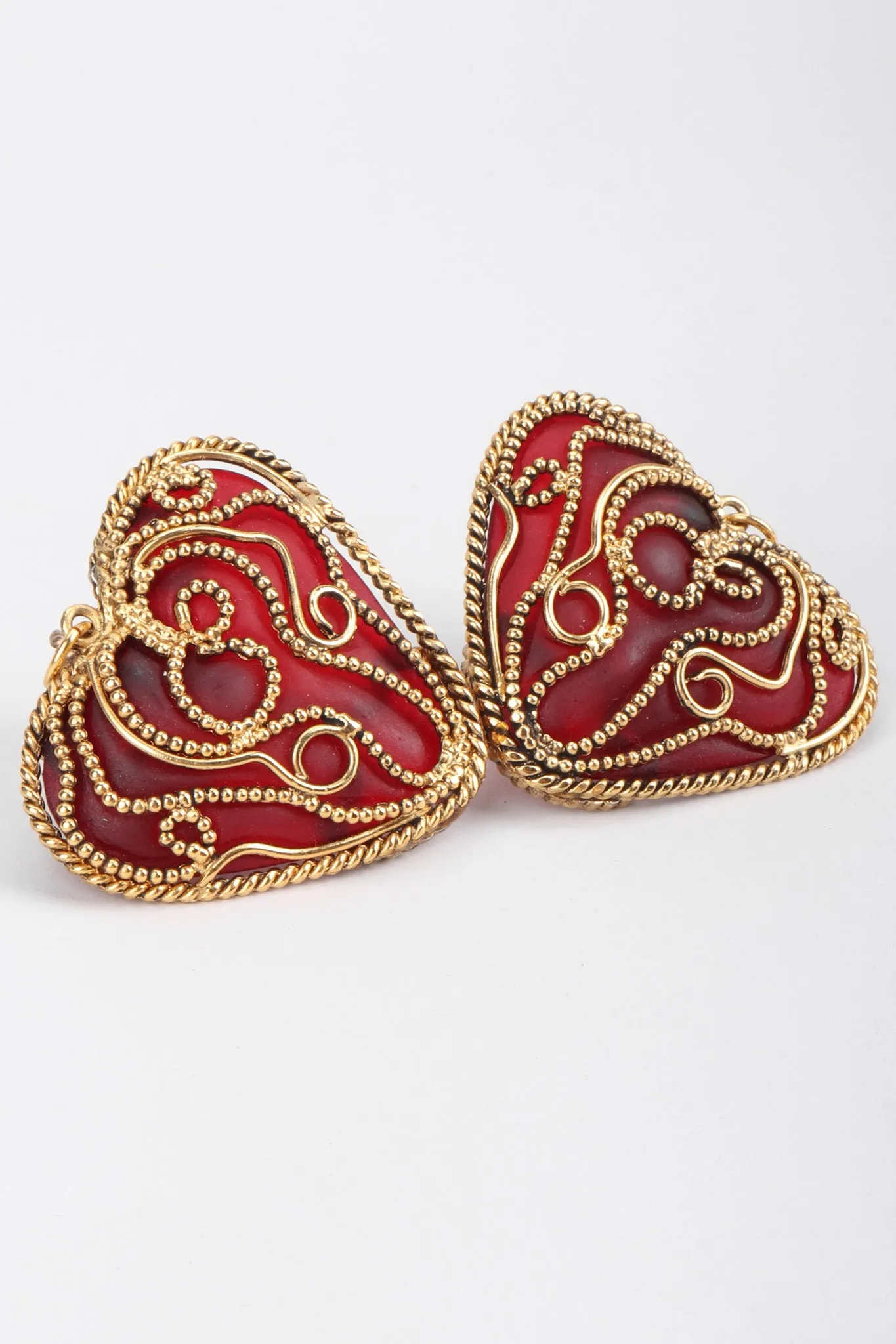 Baroque Heart Drop Earrings