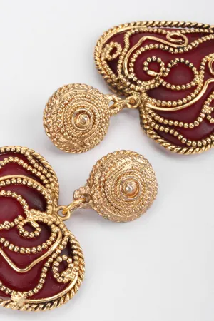 Baroque Heart Drop Earrings