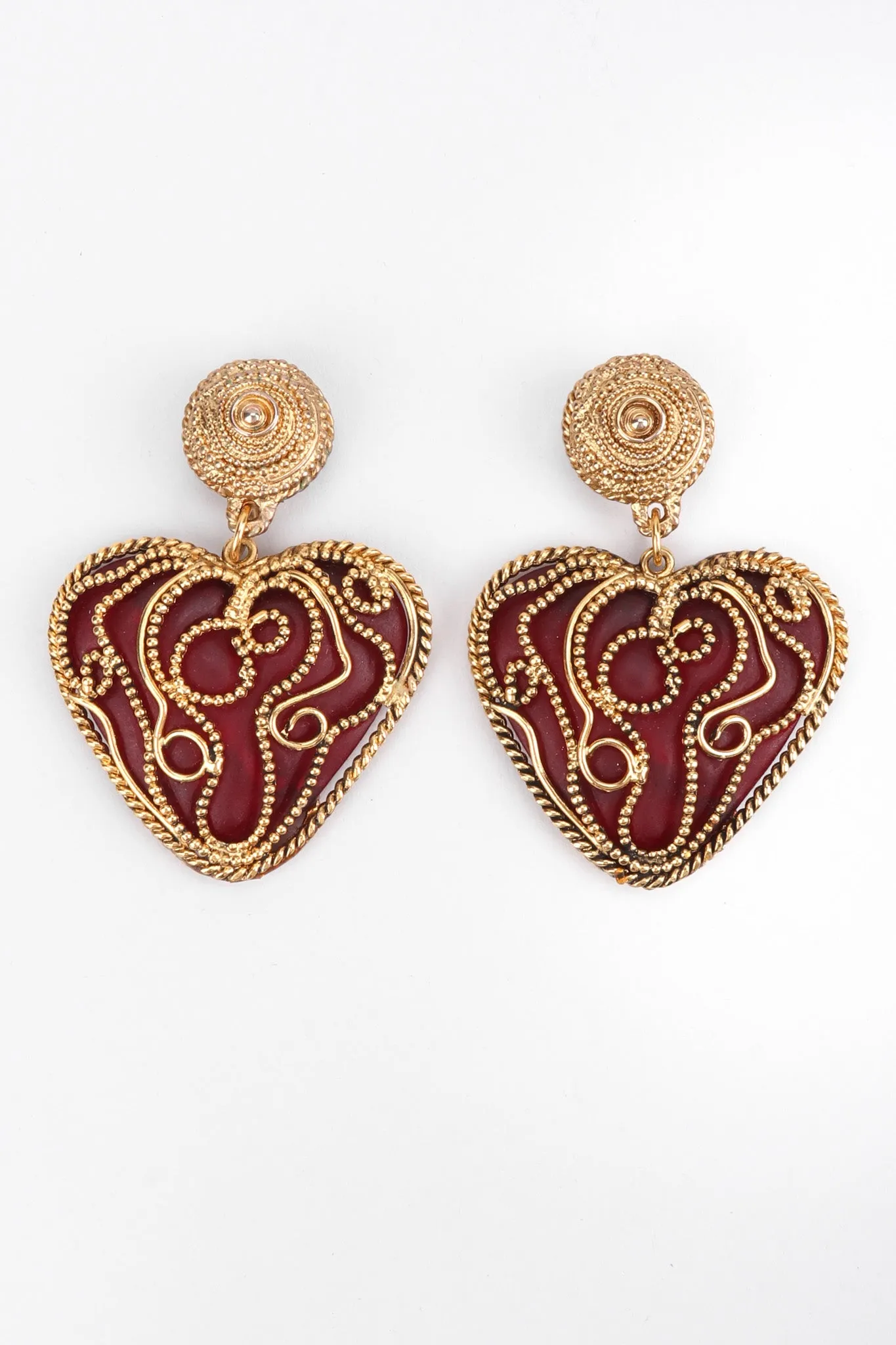 Baroque Heart Drop Earrings