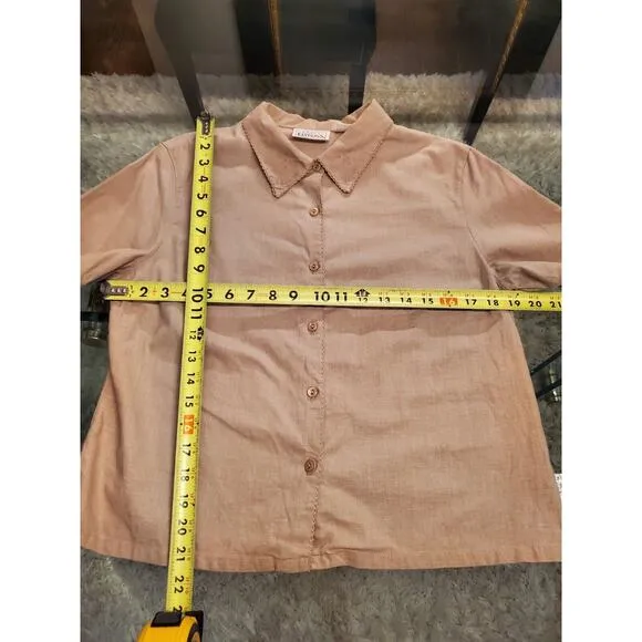 Basic Editions Women's Beige Linen Single Breasted Blazer &amp; Skirt 2 Pc's Suit XL