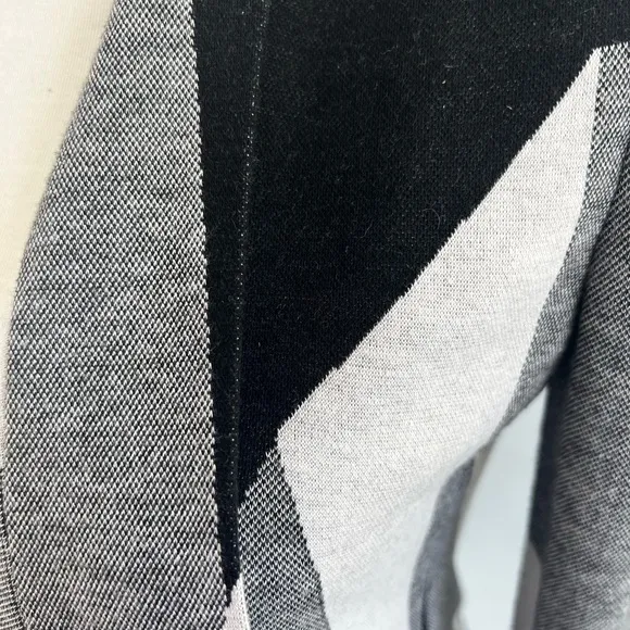 BCBG Abree Fitted Asymmetrical Hi-Lo Jacket Blazer Black Gray Size XS