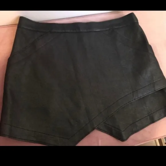 Bcbg Asym. Leather Skirt