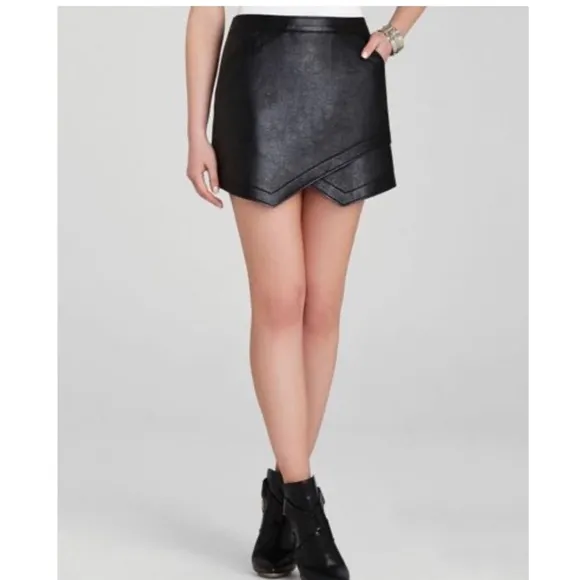 Bcbg Asym. Leather Skirt