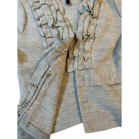 BCBG MaxAzria jacket Womens 100% wool blazer sweater with Sweater Ruffle XS