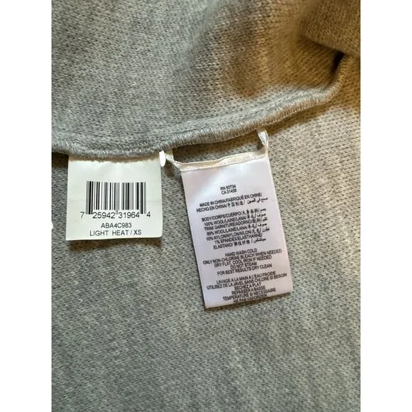 BCBG MaxAzria jacket Womens 100% wool blazer sweater with Sweater Ruffle XS