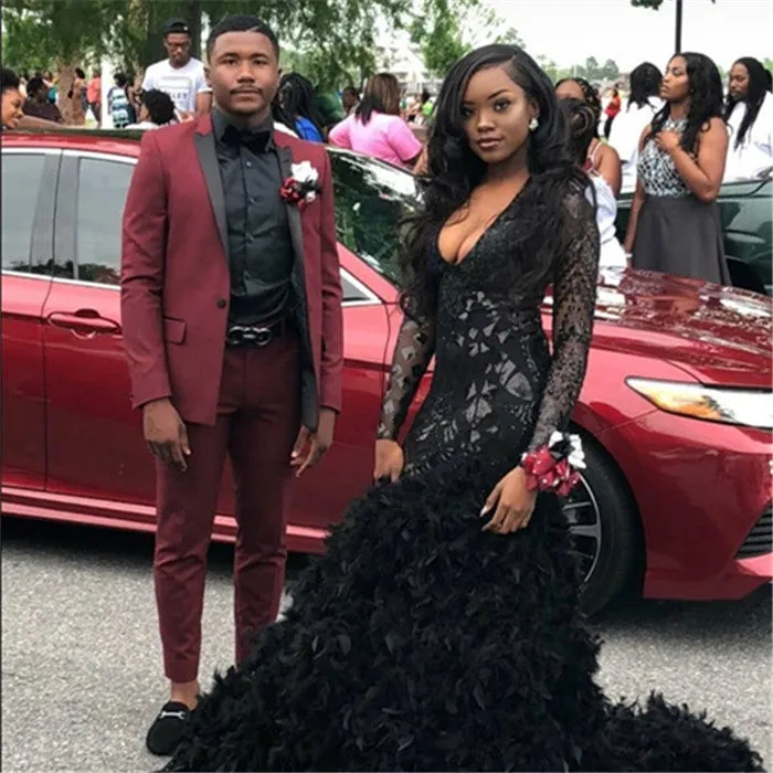 Bespoke Two Piece Prom Suit with Black Lapel