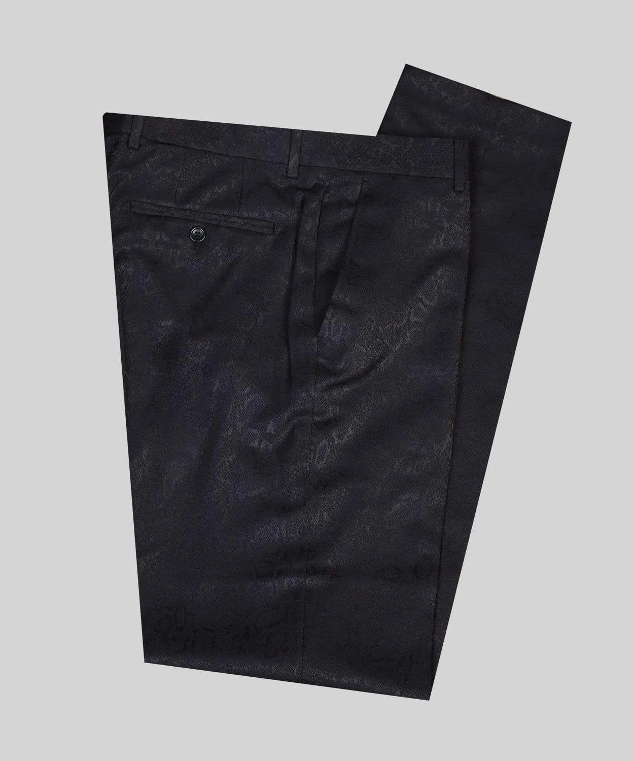 Black Double Breasted Shawl Lapel Jacuqard Wedding Suit