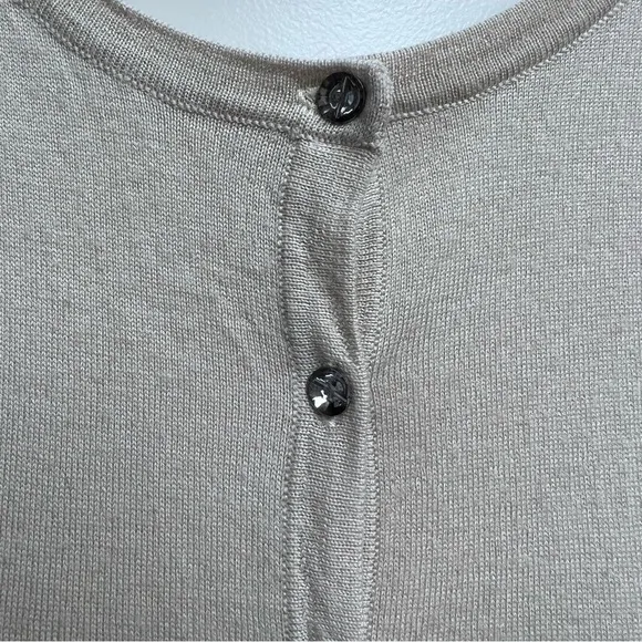 Boden Tan Cream Wool Peplum Fitted Blazer Crystal Buttons