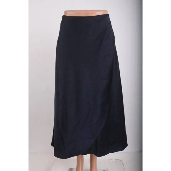 Boden Womens Epsom Midi Skirt Navy blue Tulip Cut Sheen UK 14 US 10 NWT T0252