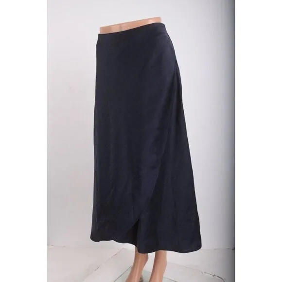 Boden Womens Epsom Midi Skirt Navy blue Tulip Cut Sheen UK 14 US 10 NWT T0252