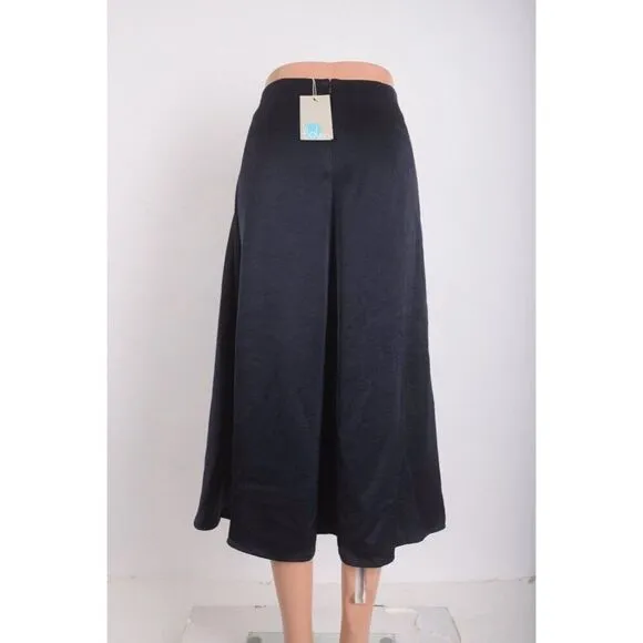 Boden Womens Epsom Midi Skirt Navy blue Tulip Cut Sheen UK 14 US 10 NWT T0252