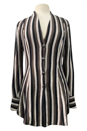 BONNIE  Long Sleeve Button Down Striped Crdigan