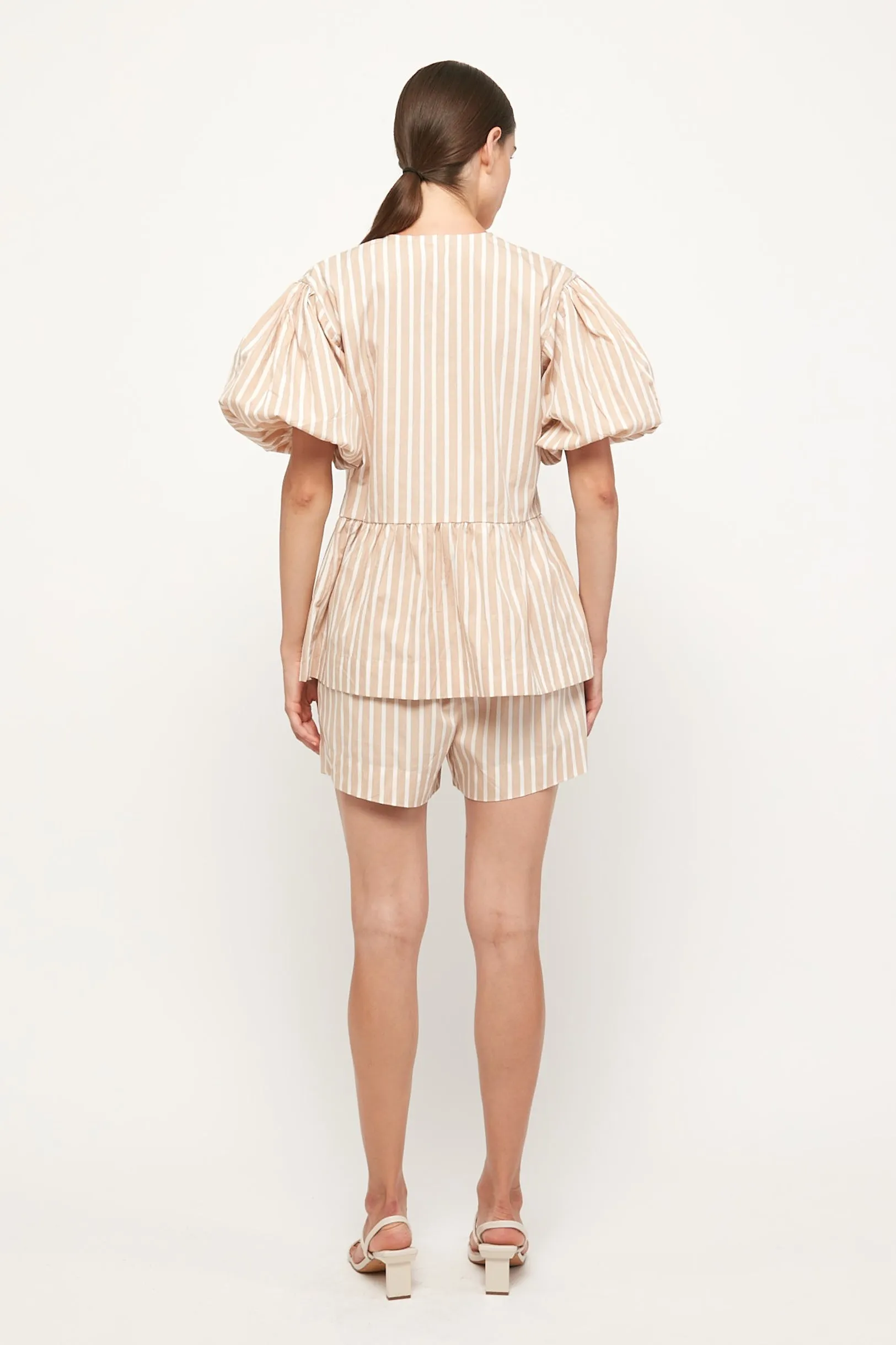 Bow Tie Peplum Blouse | Classic Short