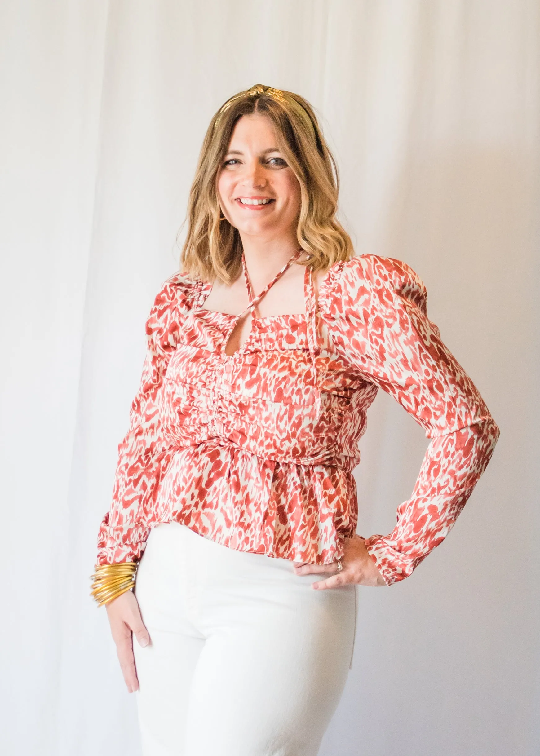 Brick Abstract Blouse
