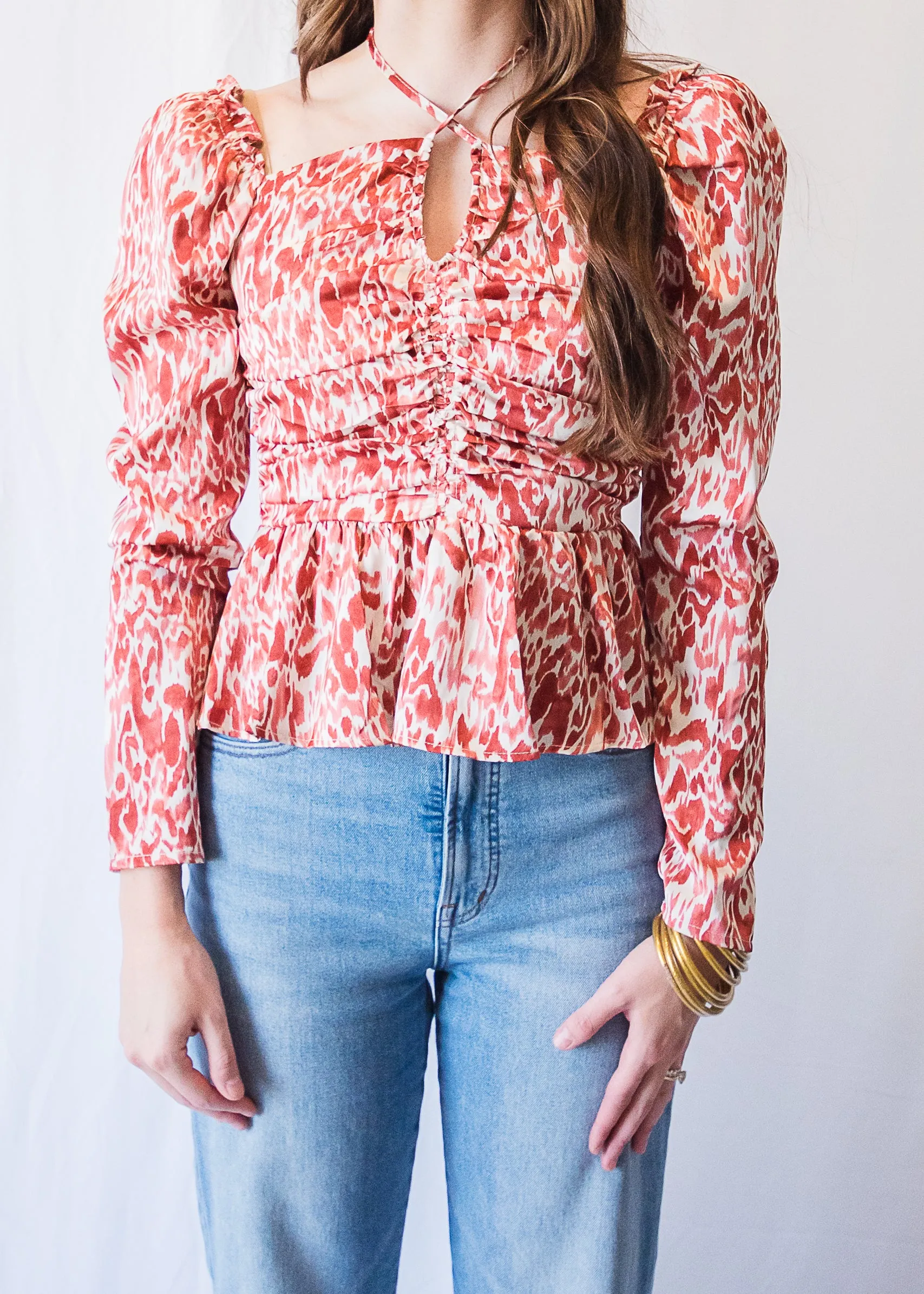 Brick Abstract Blouse