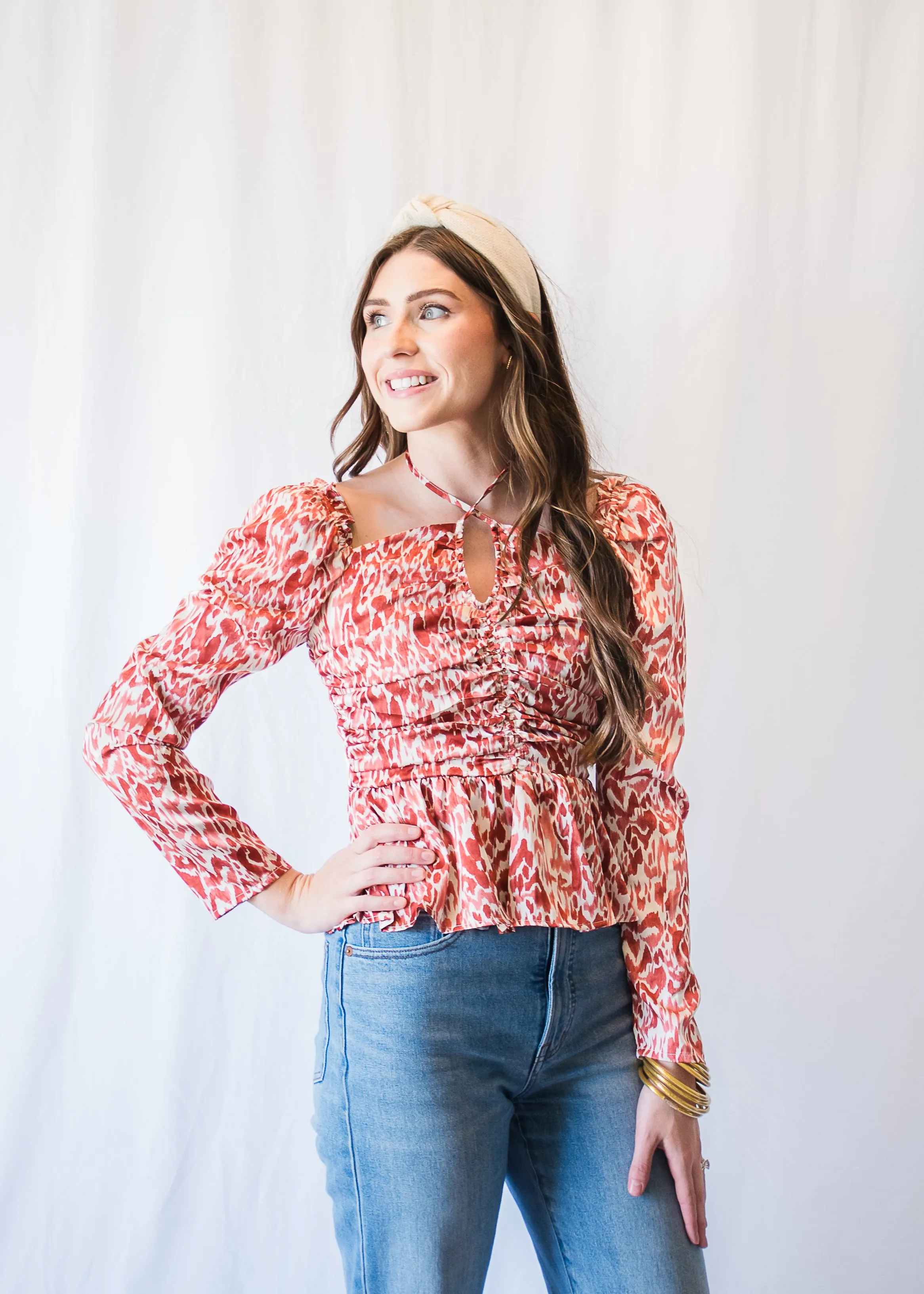 Brick Abstract Blouse